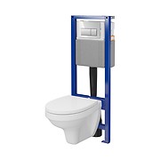 SET C71: concealed system SYSTEM 40 MECH with wall hung bowl with toilet seat and ...